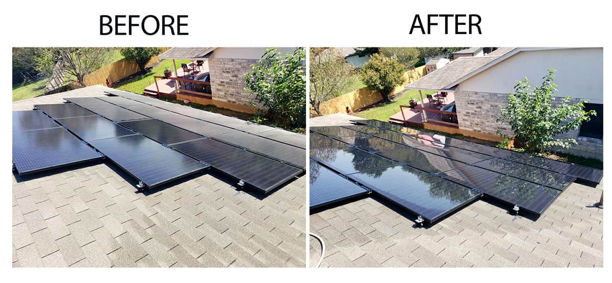Before After Solar Panel Cleaning