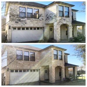 before and after Austin Texas home exterior