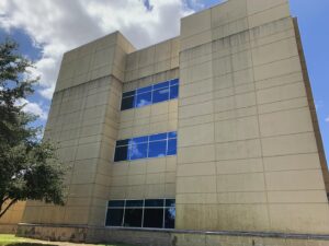 Before commercial exterior cleaning Austin on a multi-story office or retail building