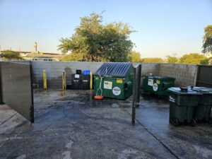 Restaurant exterior degreasing / cleaning in Austin.